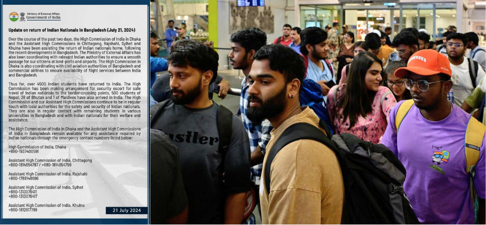 photo: indian students return from bangladesh